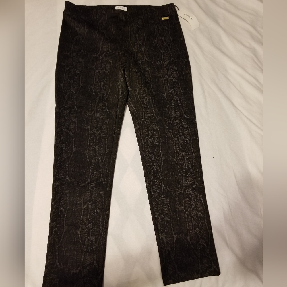 NWT Calvin Klein Pants Women's Size L Color Dark Brown - Picture 8 of 10